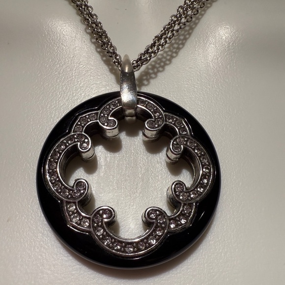 Brighton Imperial Black Crystal Reversible Pendant  Necklace - Picture 11 of 12